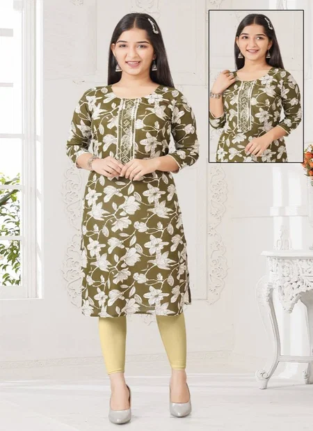 Cotton Star Girls Wear Kurti 9129 Rayon Printed Kurti Wholesale Shop In Surat
