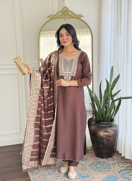 Dhruvi 306 Silk Fancy Kurti With Bottom Dupatta Wholesale Online