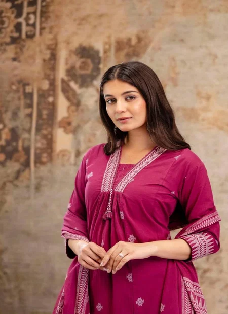 Naisha K 88 Cotton Fancy Neck Readymade Suits Wholesale In India