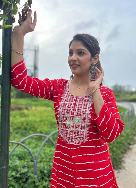 Nsf Fashion Leheriya Rayon Leheriya Printed Fancy Kurtis Wholesale Clothing Distributors In India