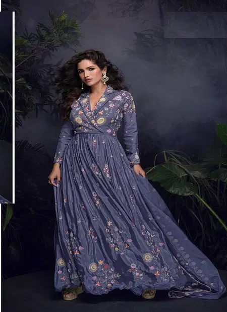 Mrunal BY Sayuri Chinon With Sequence Embroidery Stich & Hand Work Gown With Dupatta Wholesale Suppliers In Mumbai