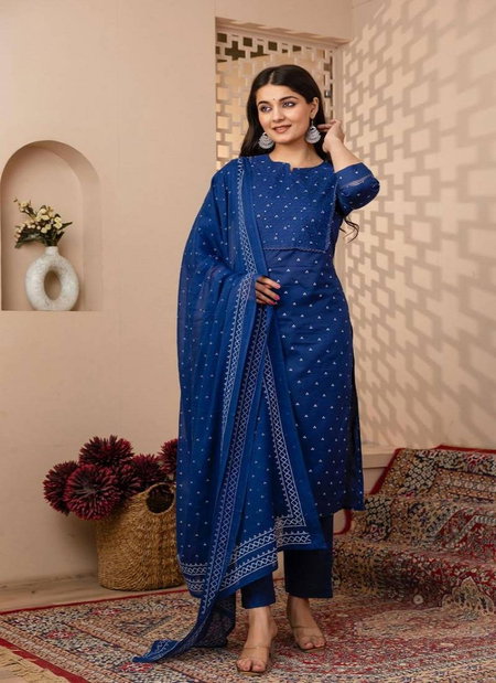Naisha K 146 Cotton Kurti Bottom With Dupatta Best Wholesale Shop In Surat