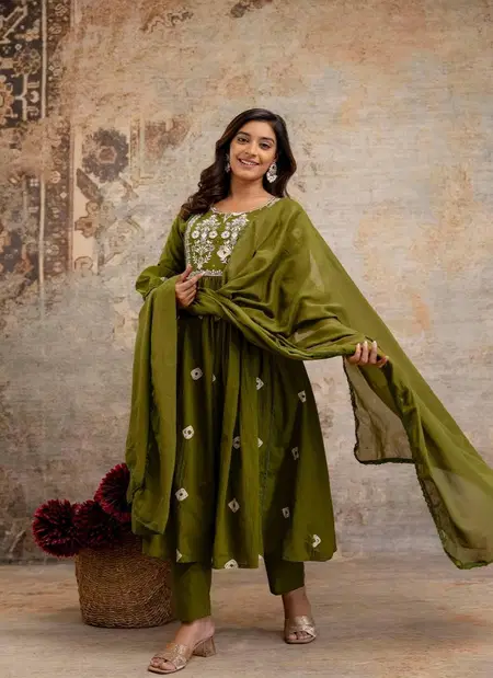 Naisha K 147 Cambric Cotton Bandhani Print Readymade Suit Wholesale Price In Surat