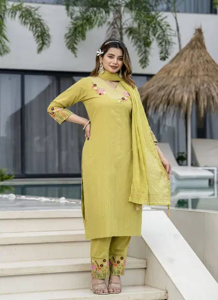 Naisha K 154 Cotton Dobby Kurti Bottom With Dupatta Exporters In India