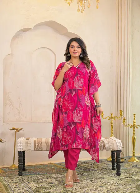 Naisha K 157 Vol 2 Chinon Printed Kaftan With Bottom Wholesale In India