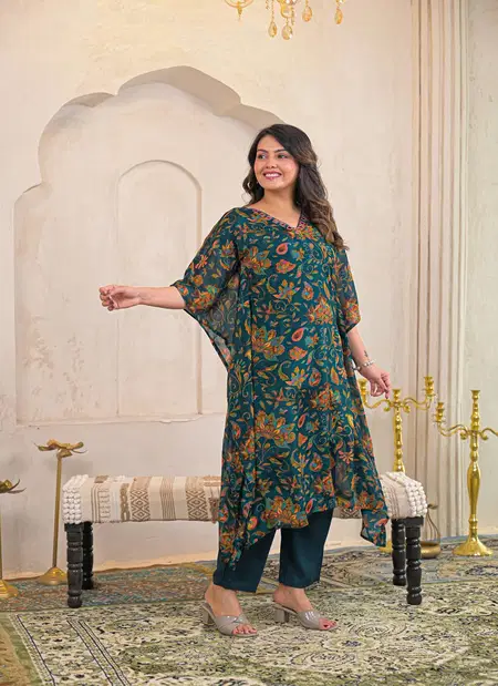Naisha K 157 Vol 3 Chinon Printed Kaftan With Bottom Bulk Orders In India