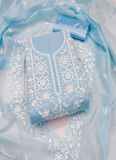 Heavy Chanderi Neck Vol 1 Fancy Chanderi Embroidery Dress Material Wholesale Online

