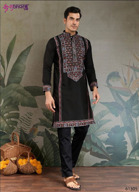 The Fusion Fits 1 by Shubhvastra Viscose Silk Mens Kurta Wholesale Price In Surat