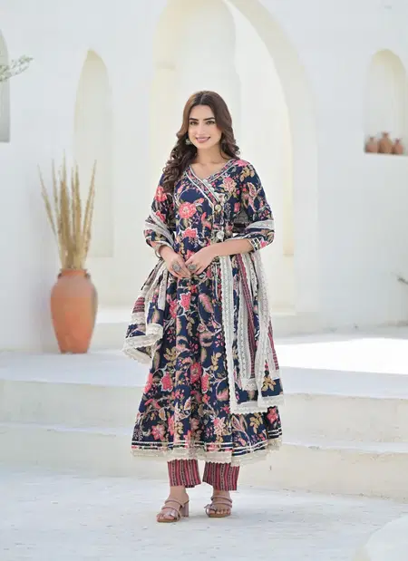 Naisha K 195 Vol 2 Cotton Anarkali Styled Kurti Set Wholesale Distributors In India