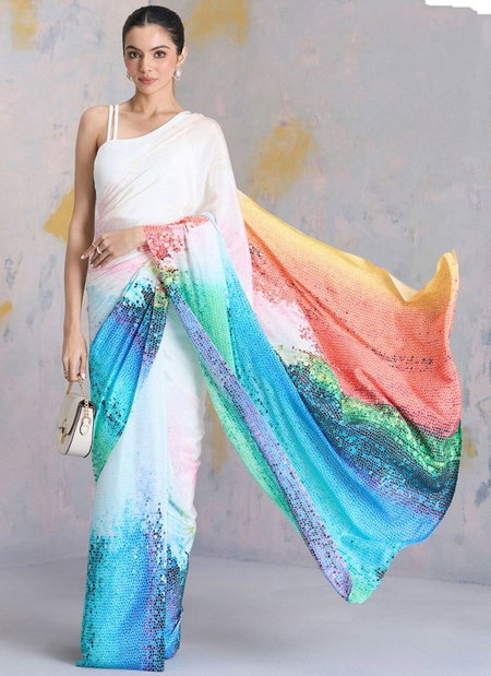 Sf Mosaic Japan Satin Mosaic Designer Printed Saree Wholesalers In Surat