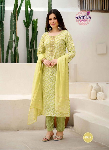 Siri Vol 4 By Radhika Rayon Printed Kurti With Bottom Dupatta Suppliers In India