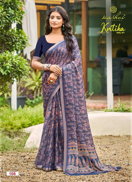 Kritika Vol 1 By Kashvi Dull Moss Kasab Fancy Daily Wear Saree Orders In India
