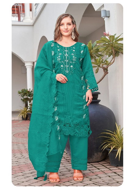 Sds 121 A To D by Sajida Viscose Organza Pakistani Salwar Suits Orders In India
