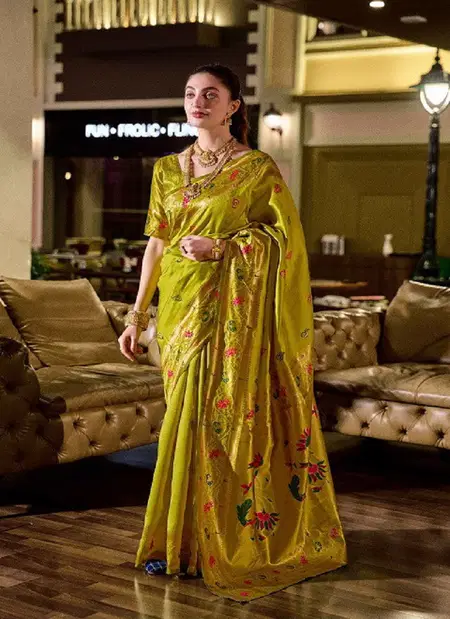 Meera 301 Party Wear Zari Weaving Worked Paithani Silk Saree Online Wholesale