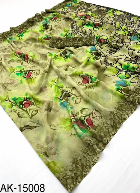 Rajyog Akira-1 Chiffon With Amazing Floral Print Kazari Saree Wholesale Suppliers In Mumbai