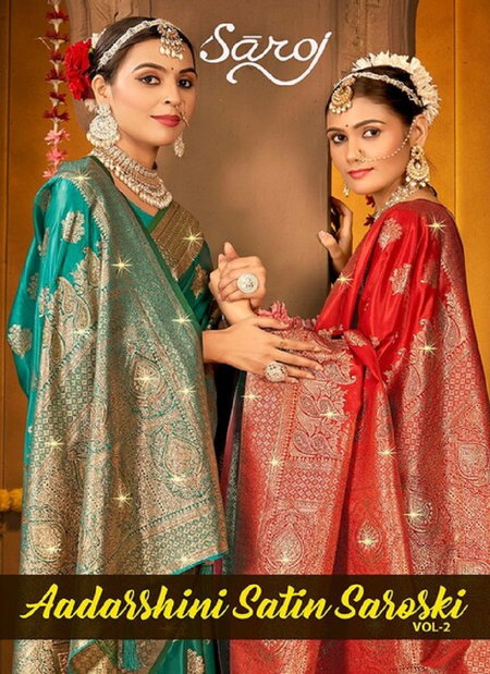 Aadarshini Satin Saroski Vol 2 By Saroj Silk Saree Wholesale Suppliers In India