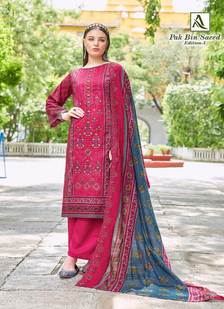 Pak Bin Saeed Vol 3 By Alok Suit Cambric Cotton Surat Dress Material Wholesale Market
