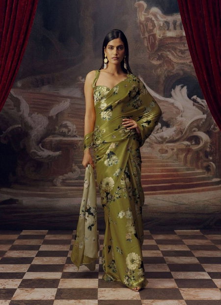 Sf Flora C Party Wear Satin Silk Saree Wholesale Online