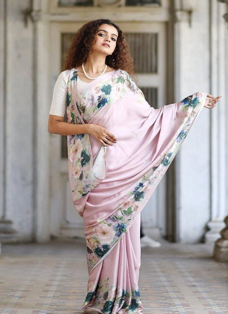 Sf Flora D Flower Printed Japan Satin Saree Best Wholesale Shop In Surat