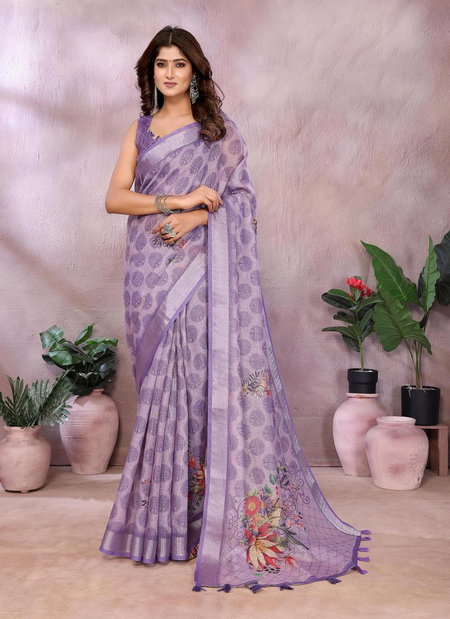 Vc Samaira Linen Cotton Fancy Saree Wholesale Market Surat