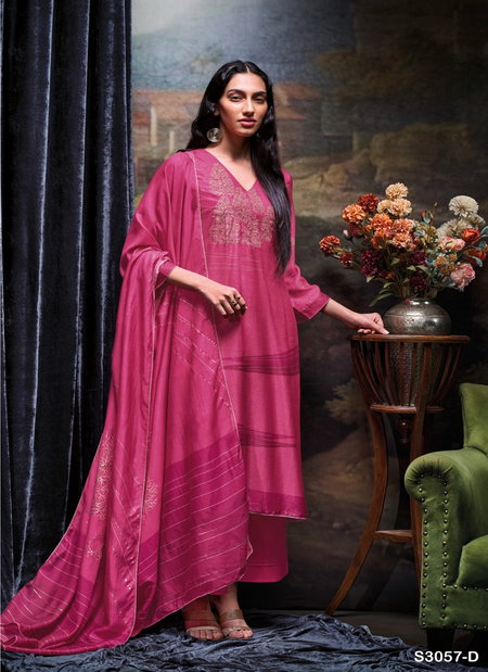 Tevy 3057 By Ganga Bemberg Silk Designer Salwar Suits Wholesale Market In Surat