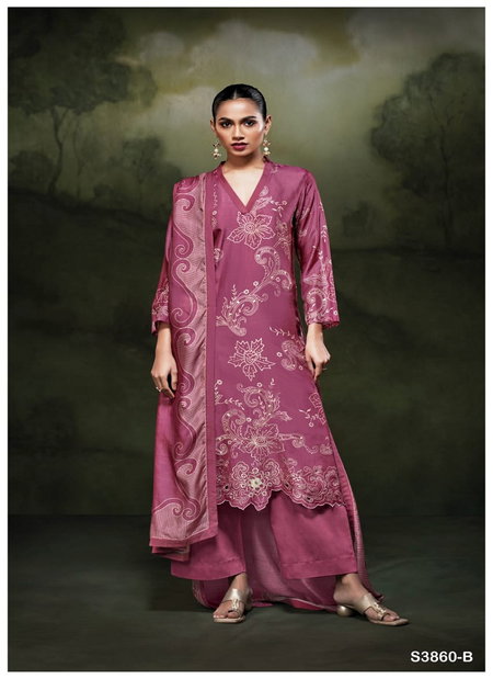 Hudaifa 3860 By Ganga Fancy Bemberg Russian Silk Suit Wholesale Market In Surat