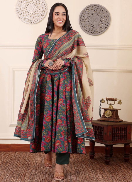 Dhruvi 329 Viscose Printed Surat Anarkali Kurtis With Bottom Dupatta Wholesale Market