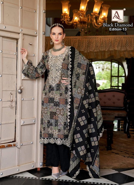 Black Diamond Vol 13 By Alok Rayon Embroidered Dress Material Wholesale Suppliers In Mumbai