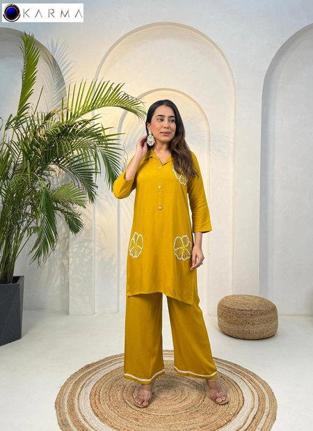 Naisha K 232 Vol 2 Fancy Rayon Handwork Co Ord Set Wholesale Market In Surat