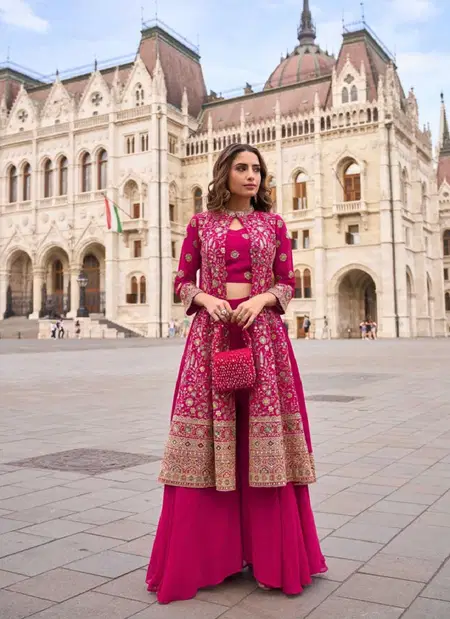 Isha By Sayuri Designer Georgette Embroidered Indo Western Wholesale In India