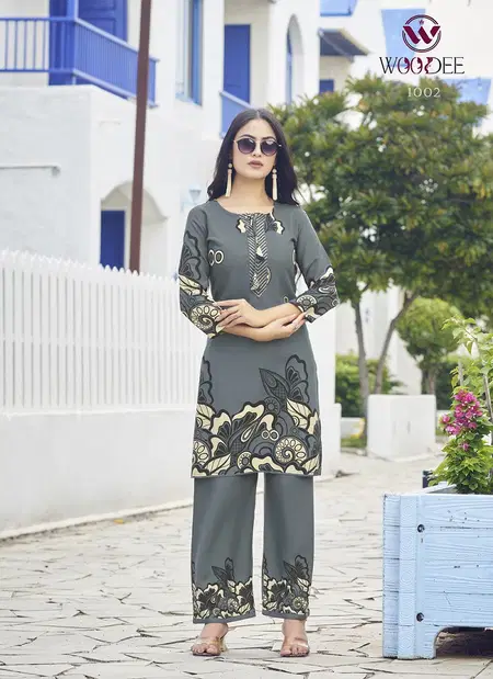 Belliza By Woodee Stylish Rayopn Printed Co Ord Set Wholesale Market In Surat