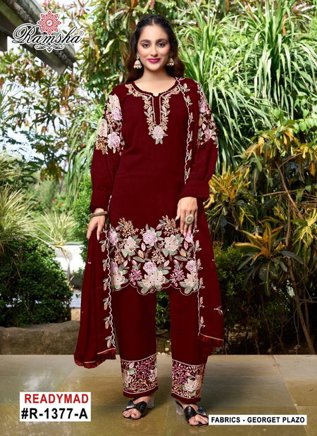 Ramsha R 1377 Nx Georgette Embroidered Ready Made Salwar Suits Wholesale Distributors In India