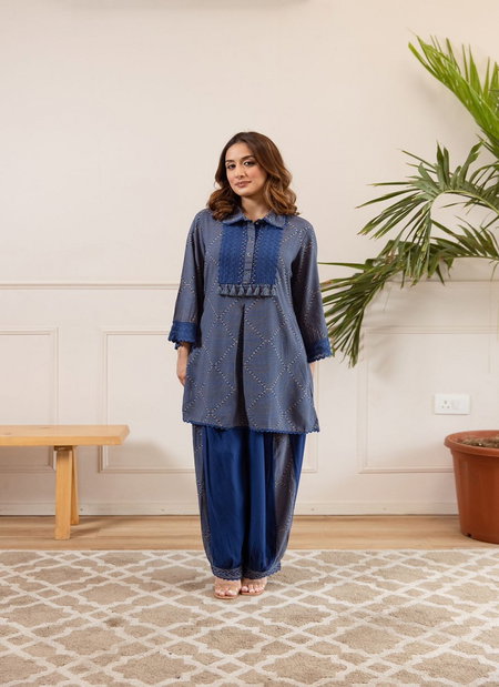 Naisha K 249 German Rayon Printed Co Ord Set Wholesalers In Delhi