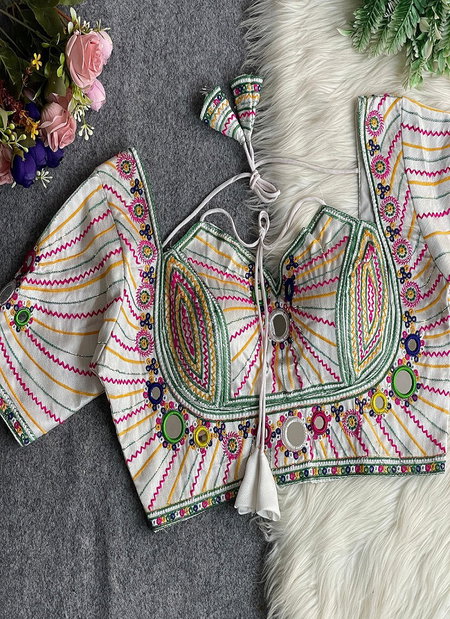 Fab Rangili Navratri Italian Silk Gamthi Embroidered Blouse Bulk Orders In India