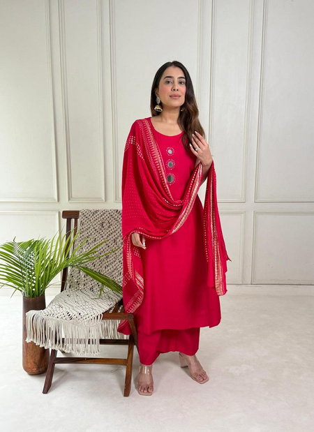 Naisha K 260 Vertican Mirror Worked Kurti With Bottom Dupatta Wholesalers In Delhi