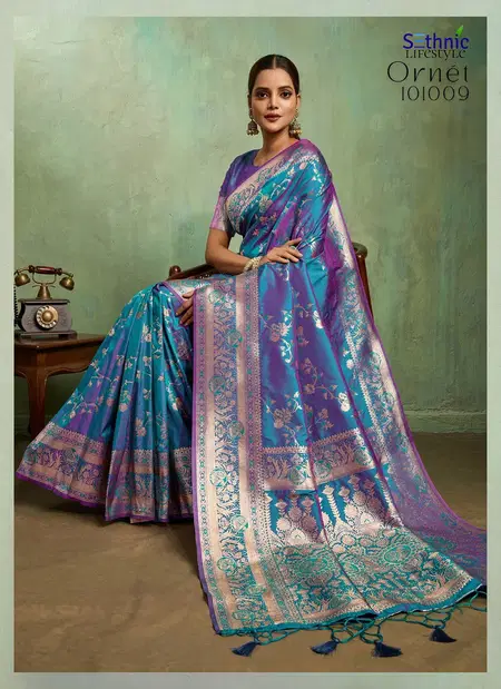 Ornet By Sethnic Dual Tone Banarasi Silk Wholesale Saree Suppliers In Mumbai