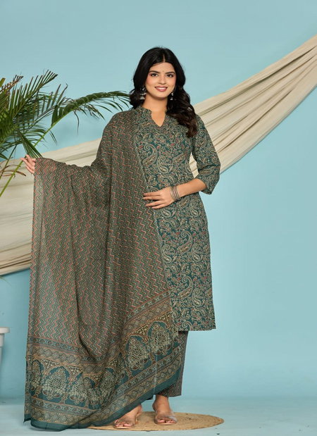 Naisha K 282 Vol 2 Cotton Printed Kurti With Bottom Dupatta Wholesalers In Delhi
