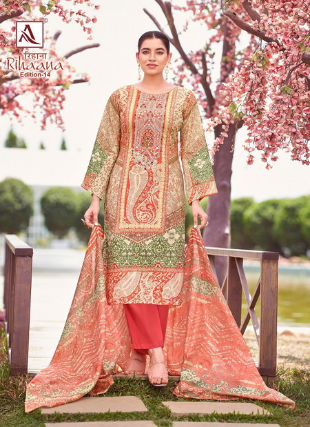 Rihaana Edition 14 By Alok Suit Cambric Cotton Dress Material Wholesalers In Surat
