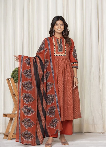 Naisha K 295 Designer Jaipuri Print Anarkali Style Kurta Set Wholesale Suppliers In Mumbai