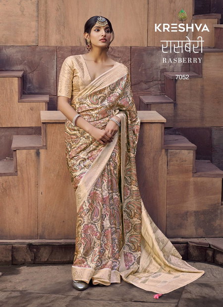 Rasberry By Kreshva Crape Jacquard Casual Wear Saree Wholesale Online