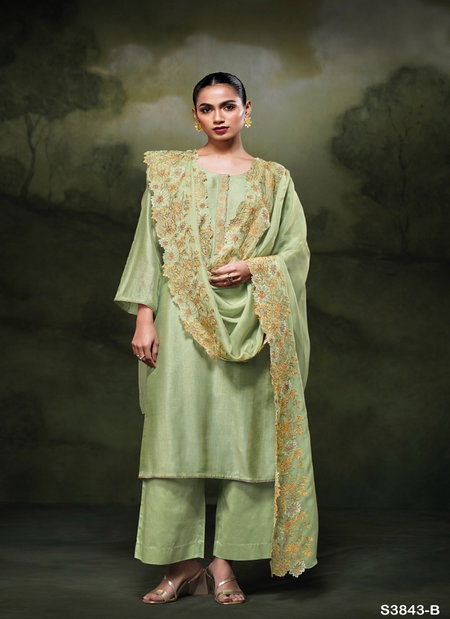 Zaya 3843 By Ganga Bemberg Russian Silk Designer Salwar Suit Wholesalers In Surat