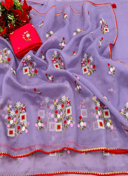 Md Organza 02 Stylish Designer Organza Silk Embroidery Wholesale Saree In India