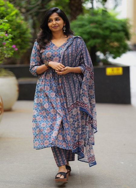 Dhruvi 349 Viscose Printed Kurti With Pant And Dupatta Wholesale Market In Surat
