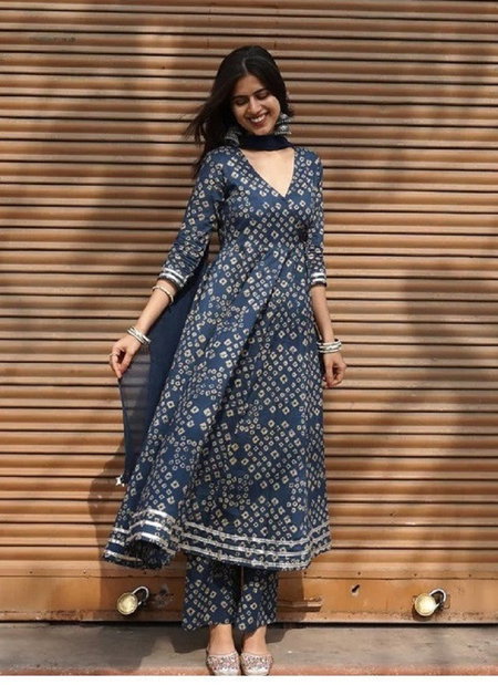 Dhruvi 351 Viscose Printed Kurti With Pant And Dupatta Exporters In India