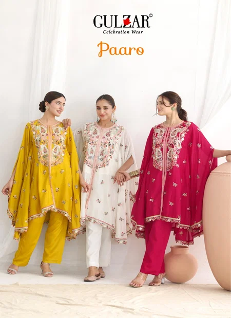 Paaro By Gulzar Elegant Chinon Embroidery Designer Kaftan Wholesale Distributors In India
