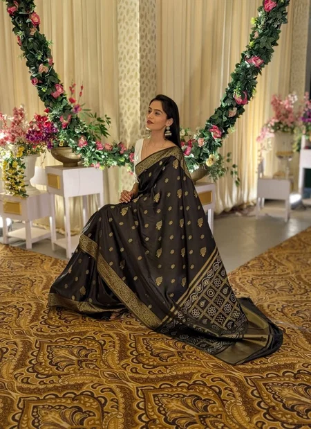 Satani 35020 Banarasi Soft Silk Gold Zari Work Saree Wholesale Price In Surat