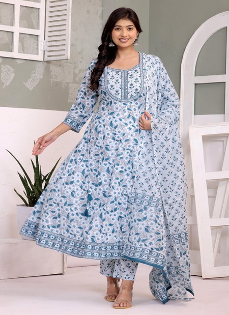 Naisha K 318 Vol 4 Cotton Anarkali Top With Bottom Dupatta Bulk Orders In India