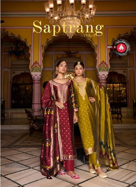 Saptrang Vol 3 By Triple Aaa Viscose Premium Online Dress Material Wholesale