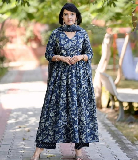 Dhruvi 359 Viscose Printed Kurti With Bottom Dupatta Exporters In India