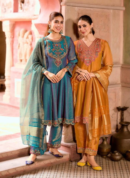 Vaani By Lily And Lali Silk Embroidery Online Anarkali Kurtis Set Wholesale
